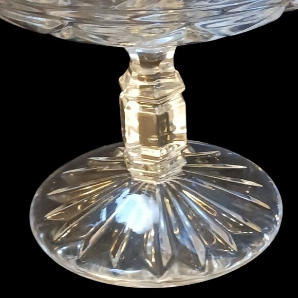 Elegant Art Deco Collectible Cut Crystal Open Pedestal Candy Trinket Dish - Picture 16 of 16